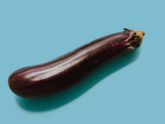 A purple eggplant